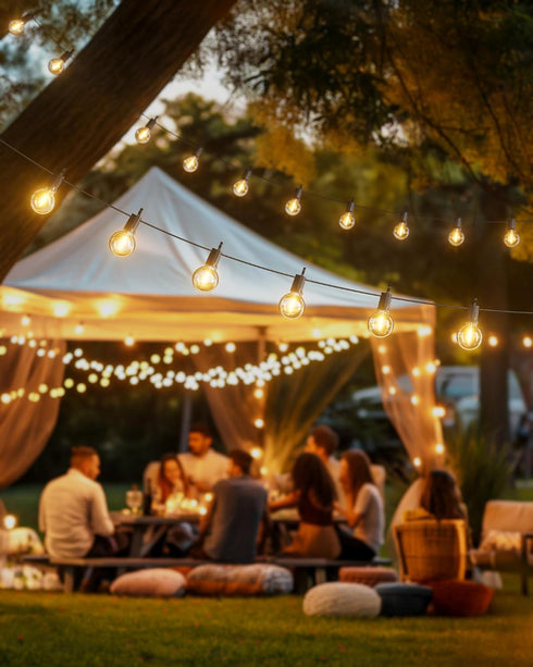29 G40 13 Bulbs(1 E12 Brightown Outdoor String Lights Feet LED Patio Lights, Plug-in, Plastic Edison Spare), Waterproof