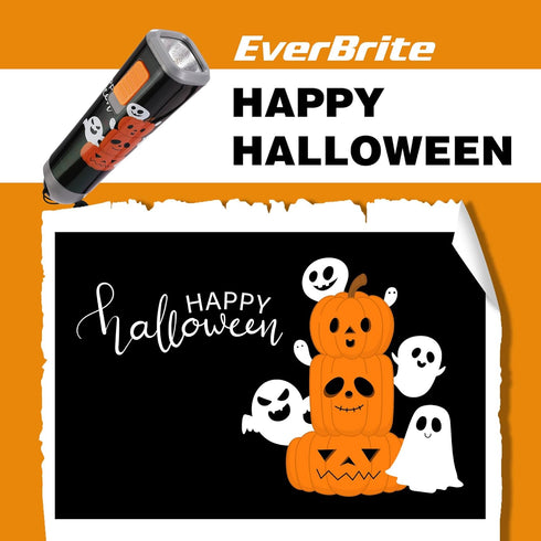 3AAA 1 Pack-Black, E012069AE EverBrite Halloween Flashlights Halloween Gifts, Small LED Flash Light Handheld Torch