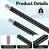 M10 Stems,12 Inches Matte Black Threaded Extension Rod for Pendant Light, Island Lighting, Chandeliers,Lighting Fixture