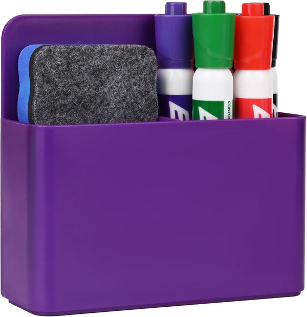 Magnetic Dry Erase Marker Holder, Magnetic Pen Holder for Fridge, School, Office, Home, 1 Pack, Purple