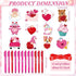 Pasimy 24 Sets Valentines Day Sticky Notes with Pens - Stationery Gift Notepads for Students Office School Class