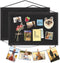 Miratino 2pcs Pin Board, 16"x11" Black Linen Cork Boards with Frame for Home Kitchen School Office Decor