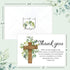 48Pcs AnyDesign Funeral Thank You Cards Sympathy Thank You Cards with Stickers Envelopes Watercolor Greenery Cross