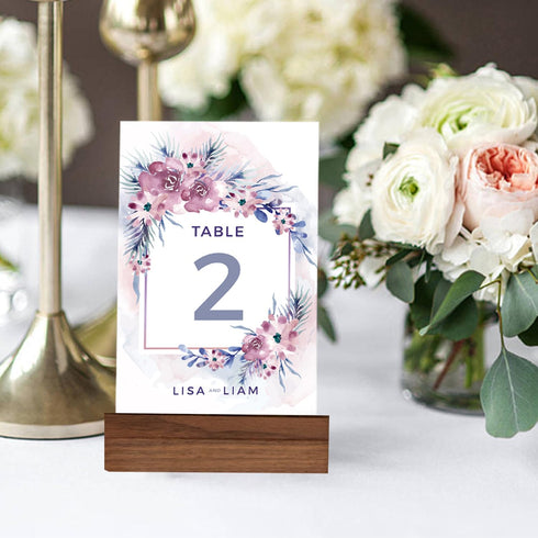 OHEETU 4PCS Wood Place Card Holders Table Number Stands Name Tag Displaying Holder for Wedding Party Events