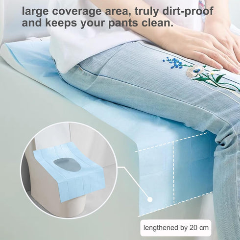 YTLX 20pcs Quality Disposable Toilet Seat Covers Stick-On Non-Slip for Public Toilets Hospital Hotel, Portable Travel