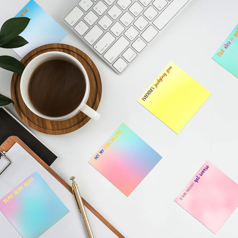 Snarky Office Sticky Notes 12 Pieces, 3 x 3 Inch Funny Note Pads with Complaining Quotes, Vibrant Passive Notepads