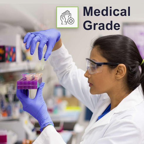 Biodegradable X Large Disposable Medical Gloves - 150 Count Violet Blue Nitrile Exam Gloves