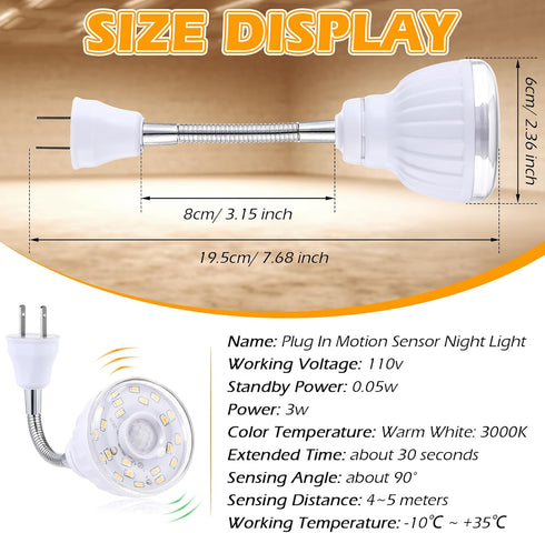 3 Pack Yahenda Motion Activated LED Night Light Plug in Smart Dusk Dawn Sensor Light PIR Infrared Sensor Motion