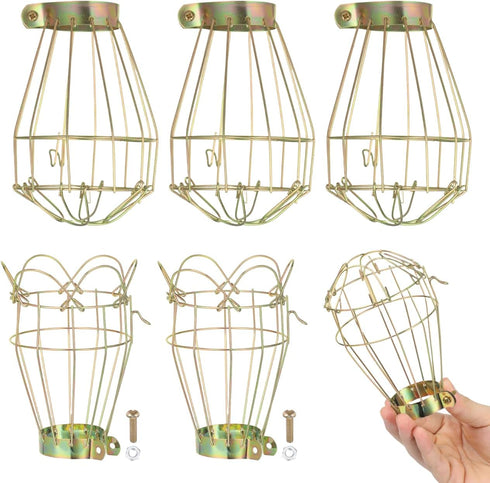 ULTECHNOVO 6 Pcs Metal Wire Cage Light Bulb Guard, Vintage Industrial Lamp