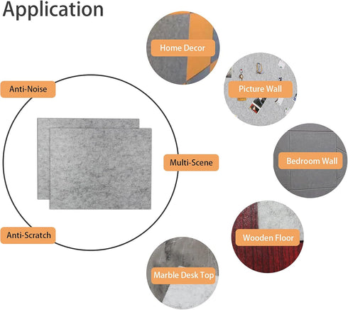 8 MM Thick Felt Furniture Pads (Non-Adhesive), 15 x 12 Gray Felt Pads for Furniture, Cuttable for Crafts