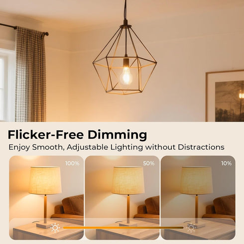 A19 Bulb Dimmable, 2700K E26 Bulb 6W, 60 A19 Bulb 90+CRI, 600LM, 12 Pack GvvooHome Clear Glass LED Edison Soft White