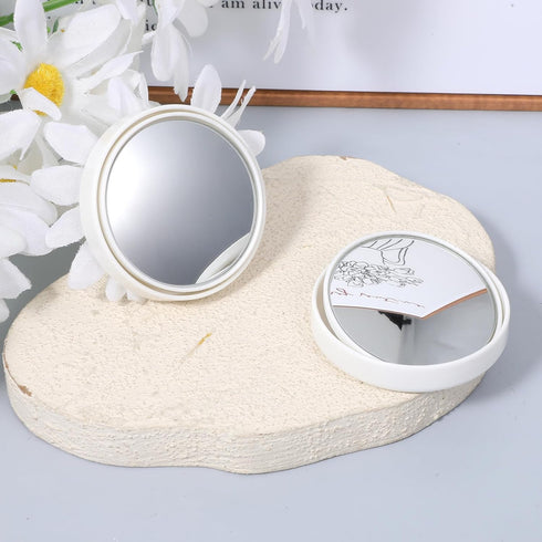 Zyghjort 2 Pack 2.3" Desk Mirror Office Cubicle, Small Adjustable Round Mirror to See Behind You, Fits PC Monitors