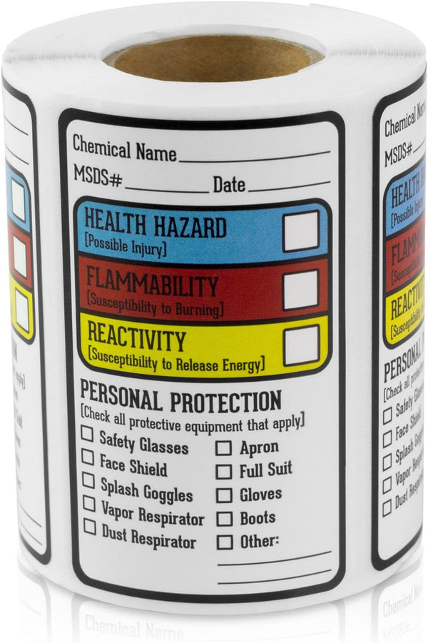 SDS Stickers/MSDS Stickers, 1.5 x 2.5 inch, 300 Labels for Chemical Safety, Strong Self-Adhesive