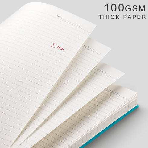 RETTACY Spiral Notebook, A4 College Ruled Notebook with 300 Pages, 100 GSM Premium Acid-Free Paper, Twin-Wire Binding,