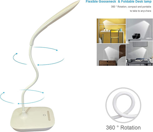 GoLamp 3 Dimming 2-in-1 LED Levels Lamp Touch Coltrol with Night Light. USB or Battery Operated. Black or White (White)