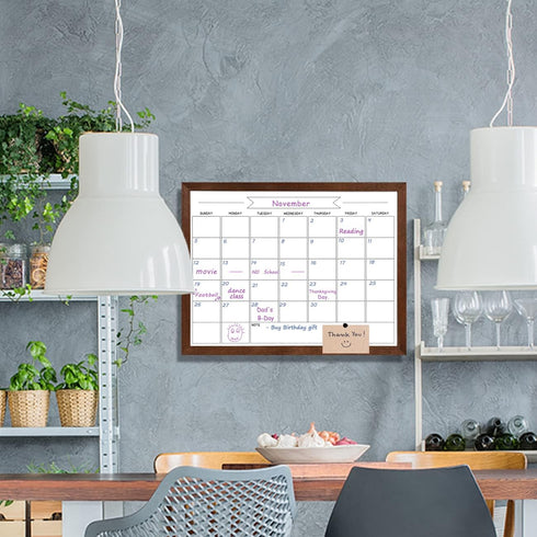 TORASO Dry Erase White Board & Monthly Calendar Board, 13"x 17" Magnetic Whiteboard for Office, Home, School