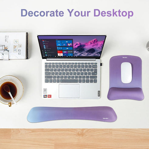 Petmolico 2 Set,Pain Mouse Pad with Wrist Rest - PCS Wrist Rest Support for Ergonomic Mouse Pad & Keyboard