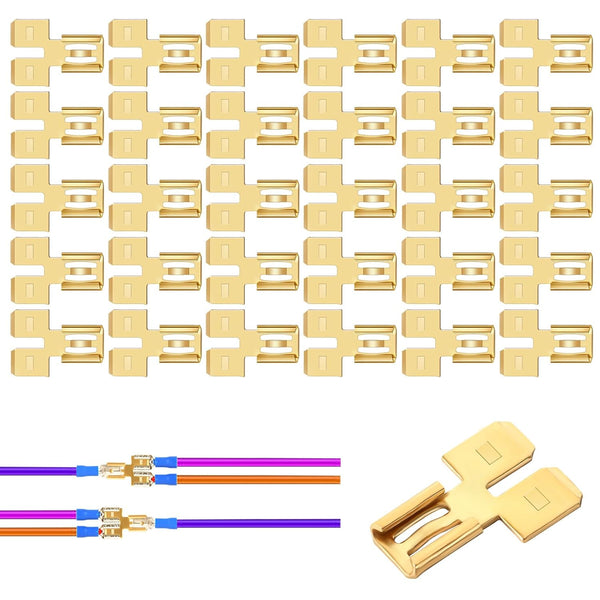 30pcs Spade Terminal Splitter, Quick Disconnect Insulated Double Male Tab Single Female Slip on Connector for Automotive