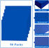 Zzrywuty File Folders with Pockets - 50-Pack Letter Size Paper Folders with Card Slot for School and Office (Blue)
