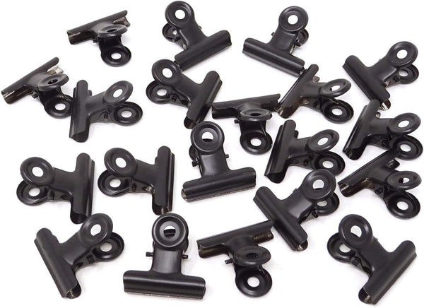 Honbay 20PCS Black Metal Bulldog Clips, 30mm (1.2inch) for Documents, Planner Pages, Receipts, Pictures
