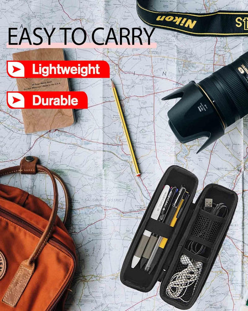 Slim Pencil Case Hard Shell for Adults, Travellers, Insulin Travel - Simple Thin Waterproof Organizer Box for Stylus,