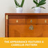 44x25mm Brass Cabinet Pull Handle with Camellia Flower Design, Decorative Dresser Drawer Knob for Wardrobe, Cupboard