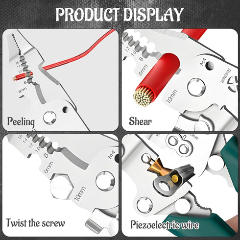 ZHLKHIOP 8-in-1 Set, Stripper8 1 Voltmaster Tool, Multi-Function Electricians Pliers Heavy Duty Wire in wire stripper