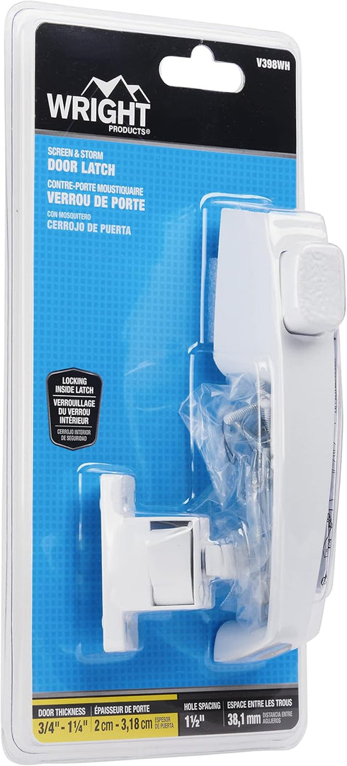 Wright Products V398WH Tie-Down Push Button Handle, 1-1/2 Inch, White