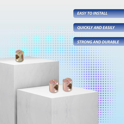 Set 10 M6 of Slotted Furniture Nuts for Beds and Chairs