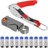RG6 RG59 Coax Cable Compression Crimper Tool Kit, with 10 pcs Coaxial Compression Fittings