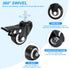 1.5 Inch 2 Pack 360 M8 25mm PATIKIL Stem Casters, PU Threaded Stem Caster Wheel with Brake Degree Rotation x