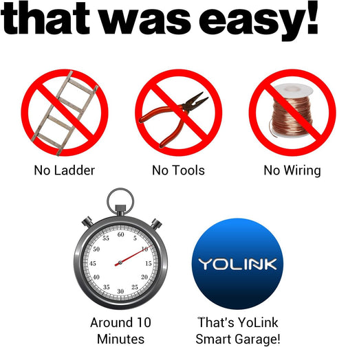YoLink Garage Door Controller - World's Longest Range Remote Control for Existing Garage Door Opener, YoLink Hub