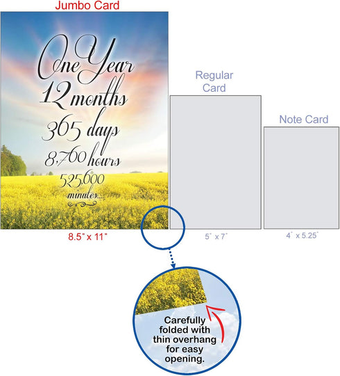 NobleWorks 1 Year Anniversary Recovery Jumbo Greeting Card, Encouragement Notecard for Milestone Sobriety Support