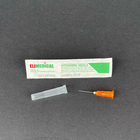 Veterinary Hypodermic Needle, Poly Hub 25G x 5/8 inch, 100 per Box, Individually Packed