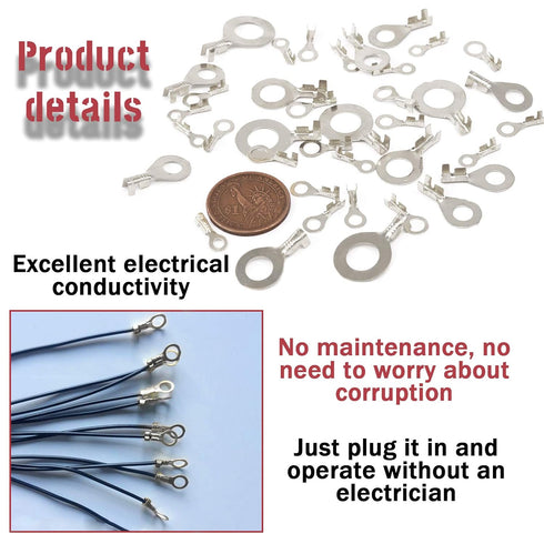 Hilitchi 240Pcs Tin-Plated Copper Non-Insulated Ring Crimp Terminals Assortment Kit for Crimp Electric Wire