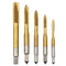 5Pcs Ti-Coated Metric Tap M3-M8, Straight Flute Thread Tap Mini Machine Screw Drill Tap for DIY