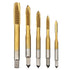 5Pcs Ti-Coated Metric Tap M3-M8, Straight Flute Thread Tap Mini Machine Screw Drill Tap for DIY