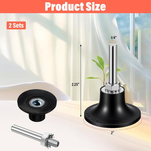Sorcristy 2 Pack 2 inch 4 1/4 Die Grinder Sanding Disc and PCS Shank, Quick Changes Disc Holder Accessories Polishing