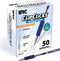 Inc. ClipClicks Retractable Ballpoint Pens, 50 Count, 1.0-mm Medium-Point Set with Comfort Grip for Writing