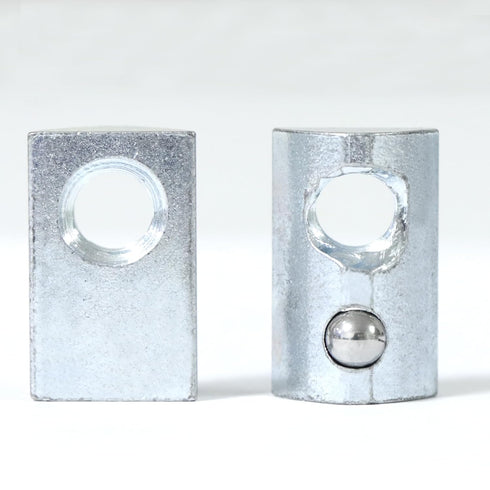 1/4"-20 Threaded Steel Roll in T-Nut with Ball Spring, T-Slot Nuts Accessory Hardware for 10 Series Aluminum Extrusion