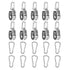 10Pcs 304 Stainless Steel M20 Single Pulley Block with 10Pcs Spring Snap Hook, Wire Rope Hanging