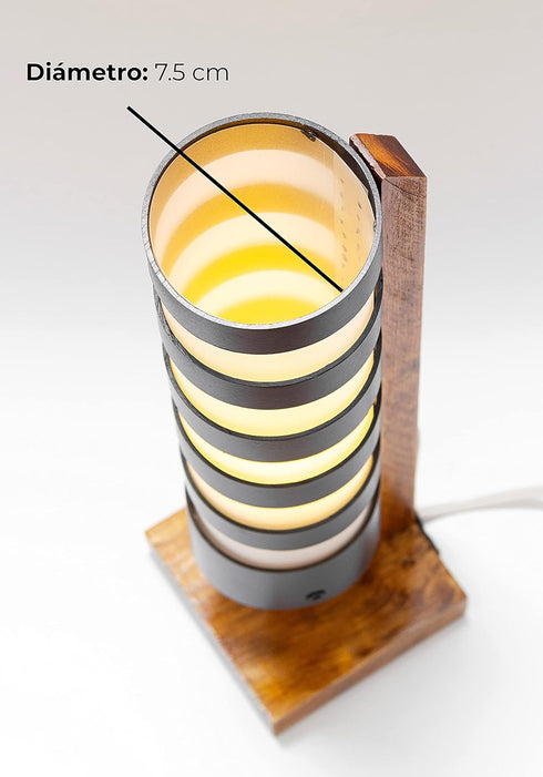 Desk Lamp for Bedside Table with 1 Watt Yellow LED Bulb, Handmade Nightstand Lamp for Bedroom