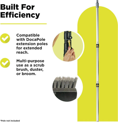 DOCA Scrub Brush Attachment for Long Handle Extension Pole - Outdoor Broom and Scrubbing Brush for House Floor