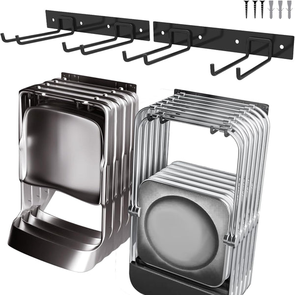 SAMRELAX 2Pack Folding Chair Storage Rack, Chair Hangers for Garage Wall, Garage Tool