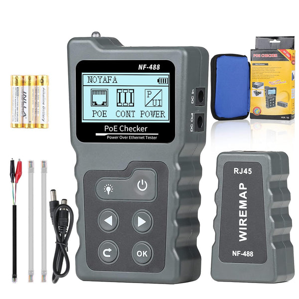 VXSCAN RJ45 Network Cable Tester Kit – Multifunction Poe Ethernet Cable Tester for CAT5e/CAT6/CAT6a