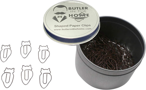 Owl Shaped Paper Clips, 100 Count, Great for Collectors or Office Gift, Comes in Round Tin with Lid
