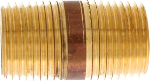 Metal Magery Brass Long Nipple, 1/2" X 1/2", 1-1/2" Length, Male NPT Pipe Fitting