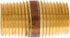 Metal Magery Brass Long Nipple, 1/2" X 1/2", 1-1/2" Length, Male NPT Pipe Fitting