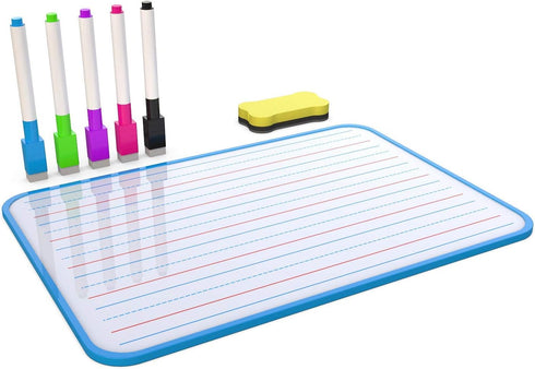 Dry Erase Lapboard Double Sided, Small Whiteboard with Lines for Kids, Perfect for Home & School Use