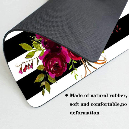Gaming Mouse Pad and Coasters Set, Skull Flower Mousepad, Non-Slip Rubber Rectangle Mouse Pad